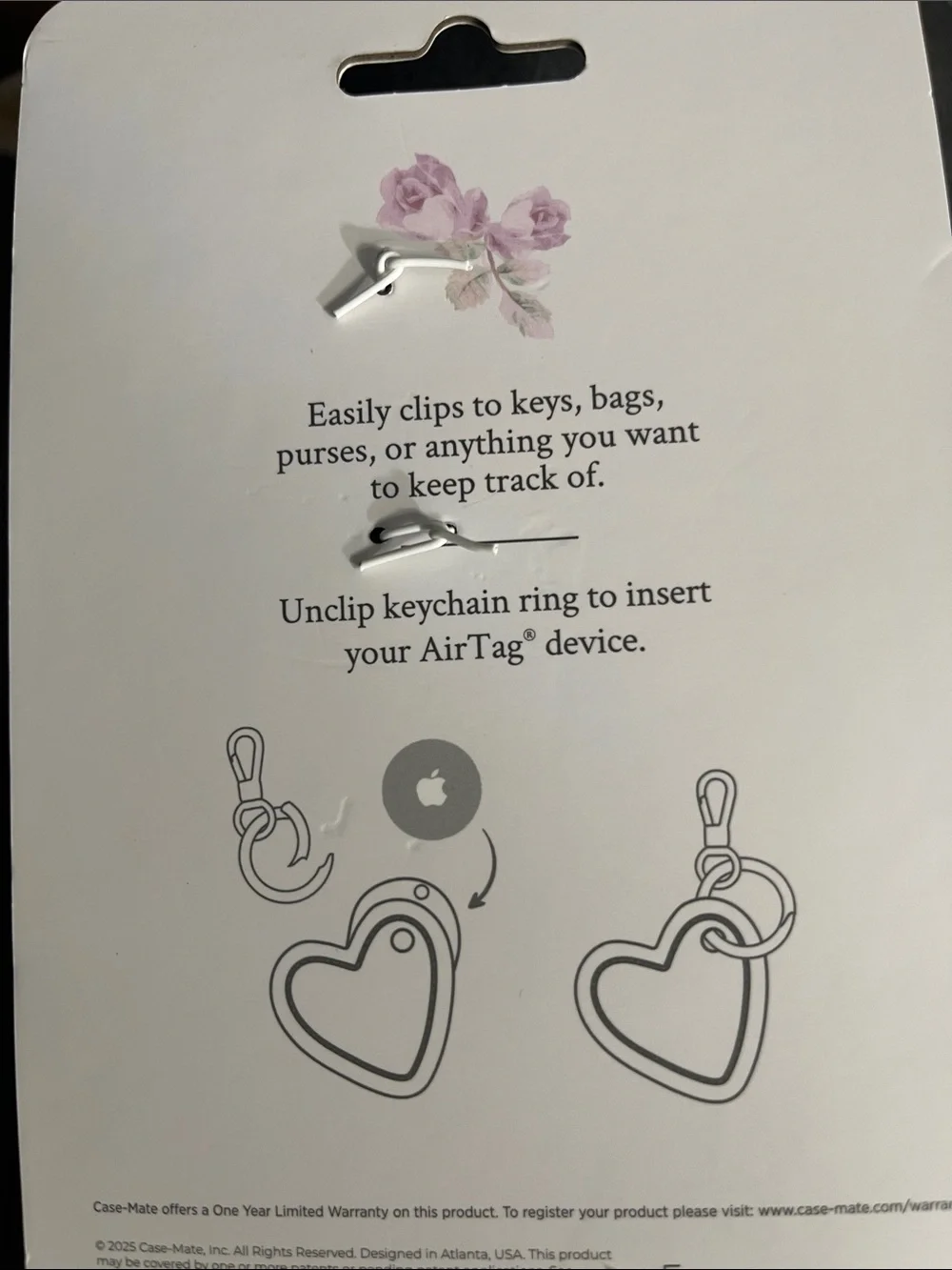 TargetXLoveShackFancyFloral Heart Keychain Charm/Air Tag device